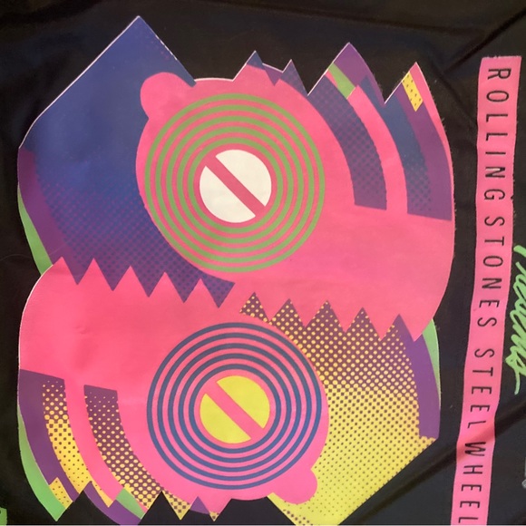 NWT Vtg 80’s 1989 Rolling Stones Steel Wheels Tour Quilted Bomber jacket! RARE - Picture 4 of 14